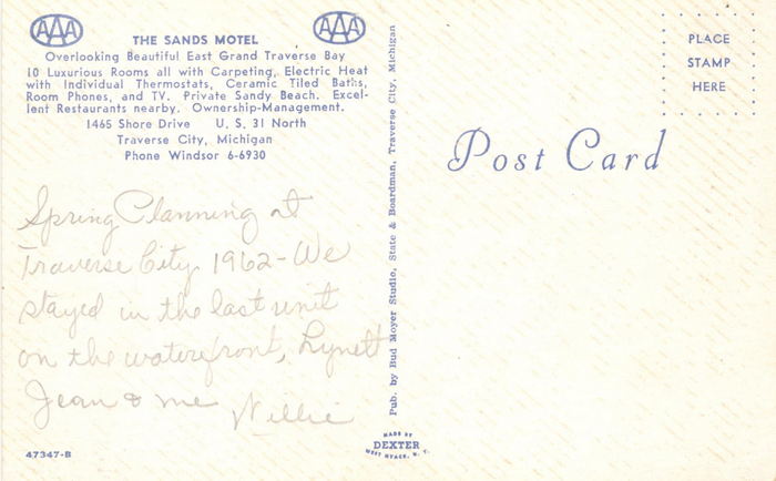 Brio Beach Inn (Sands Motel) - Vintage Postcard (newer photo)